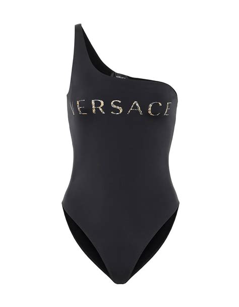 one shoulder Versace swim